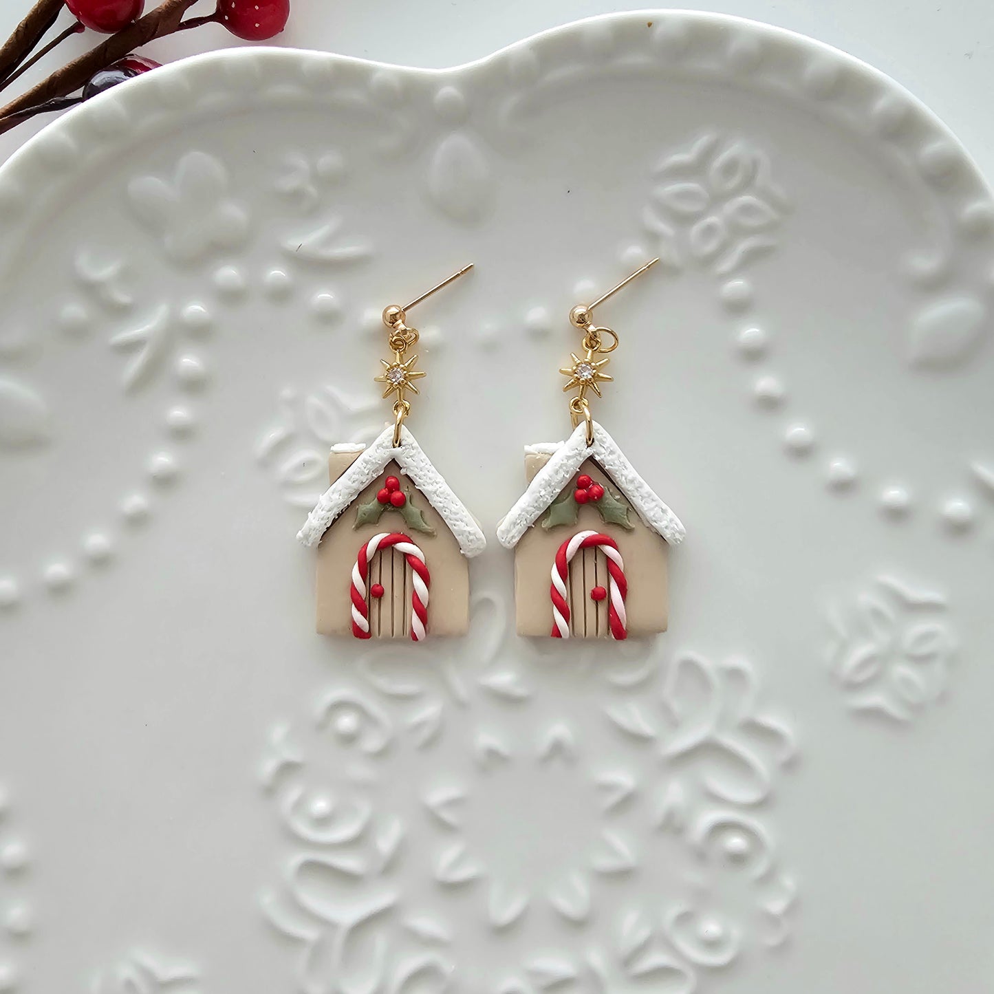Christmas House Earrings