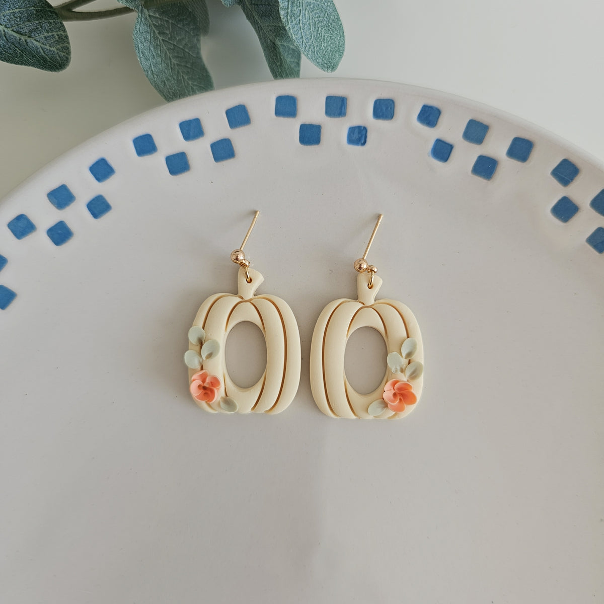 Lemon- yellow Enchanted Pumpkin Earrings