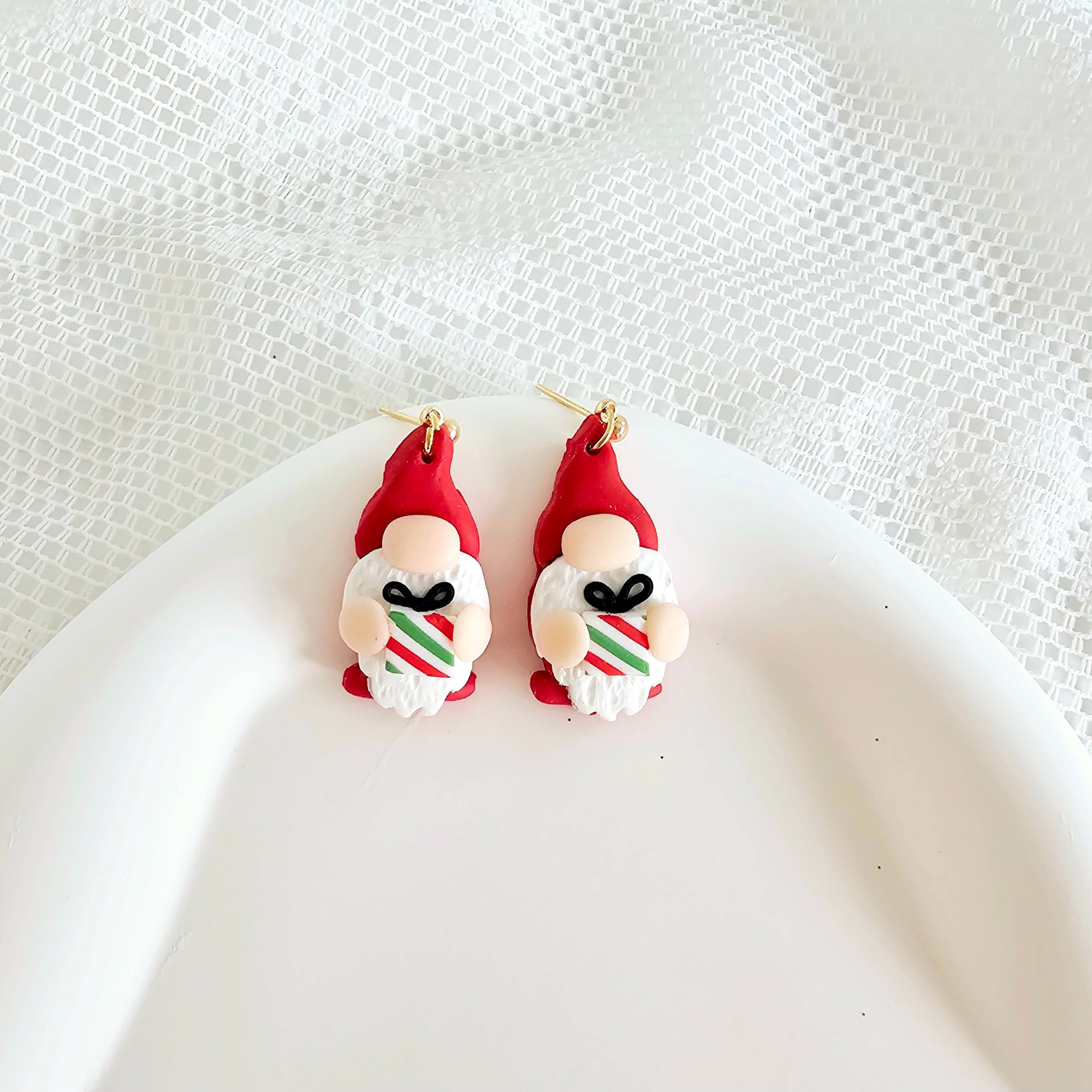 Christmas Gnome Handmade Earrings – Cute Holiday Statement