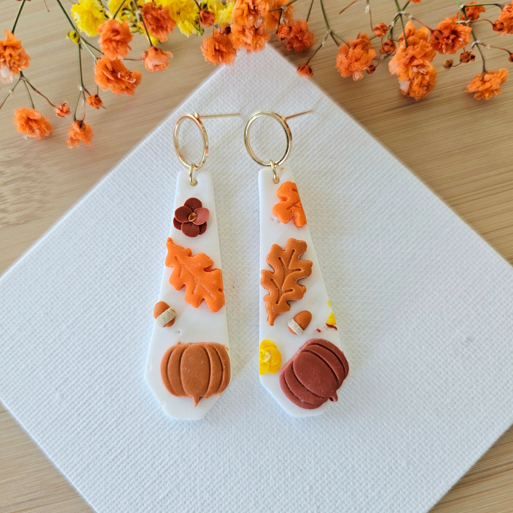 Autumn Glow Earrings — handmade clay earrings