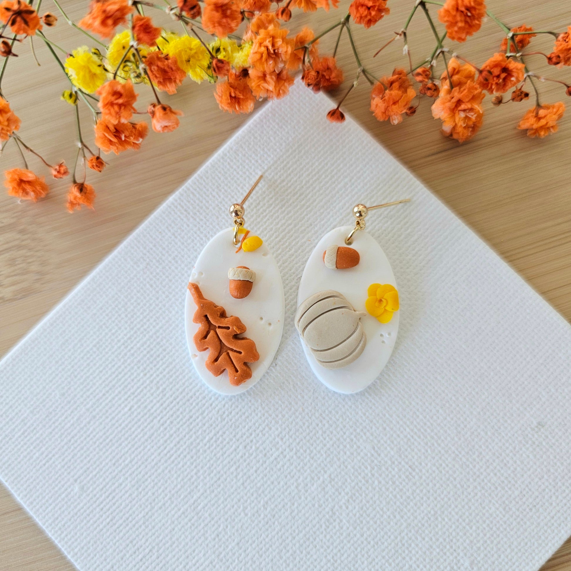 Autumn Glow Earrings, Small Oval — statement earrings