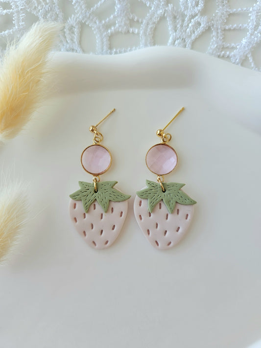 Pink Strawberry Earrings